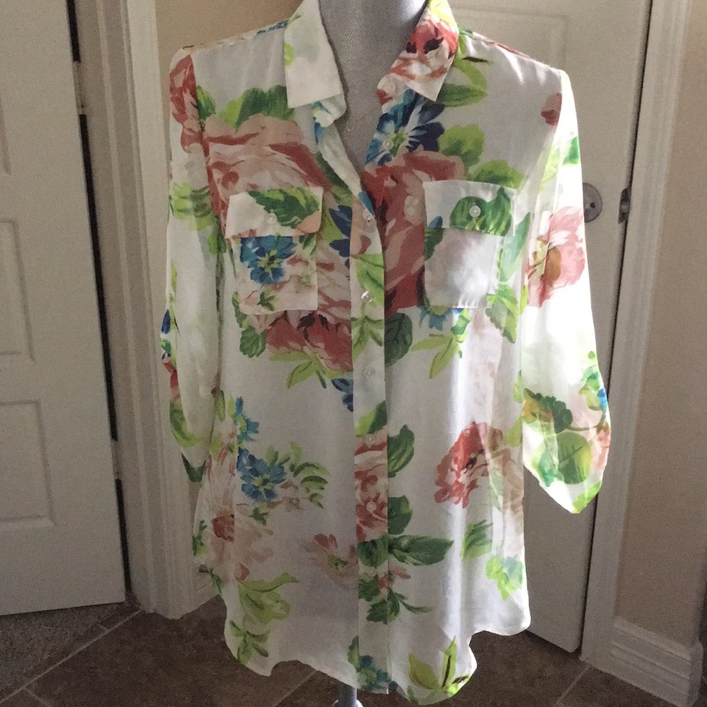 Floral chiffon top
